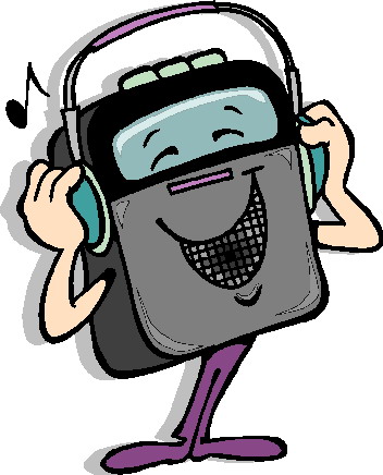 A radio listening to its own music.