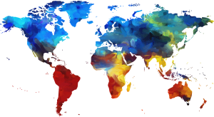 Image of a colorful world map