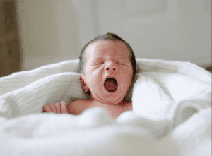 baby yawning