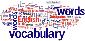 Word cloud for vocabulary