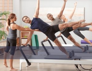 An image of a Pilates class.