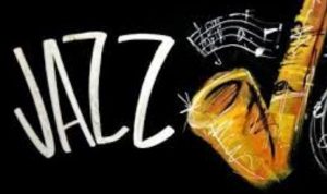 An image of the word jazz and a trumpet.