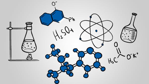Formulas and chemicals used in chemistry.
