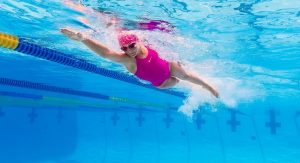 An image of a girl swimming.