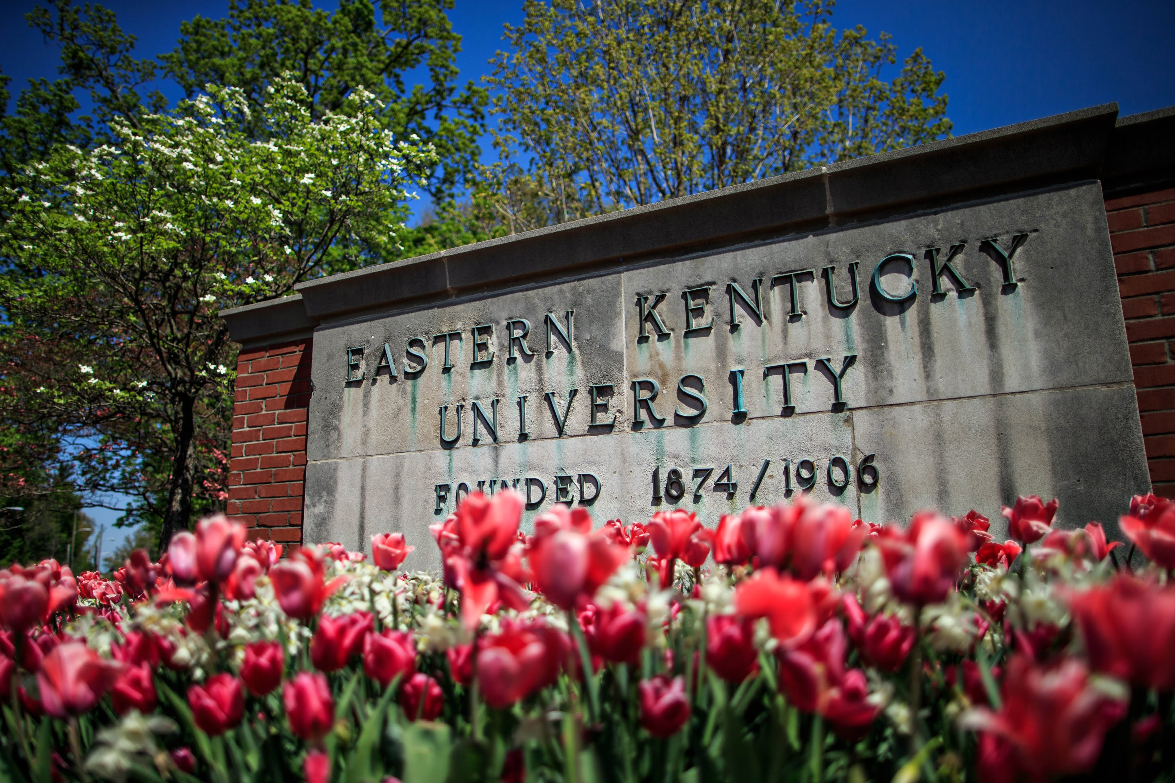The main entrance sign of EKU