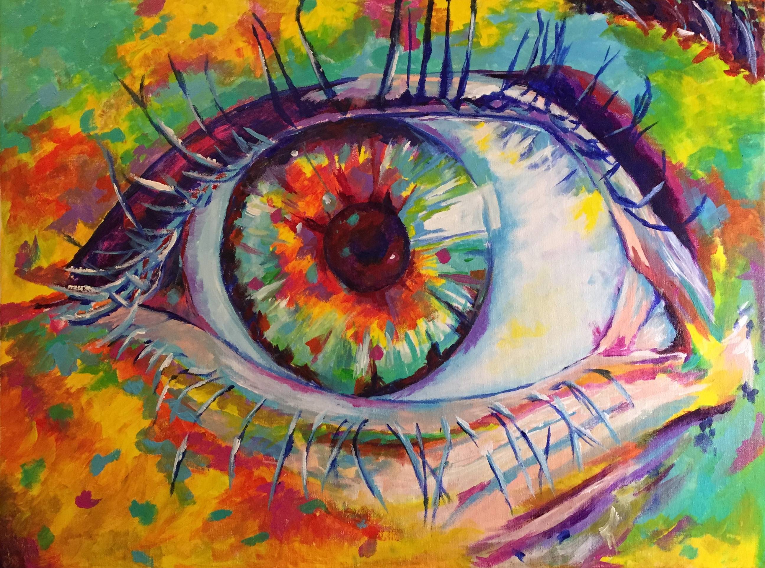 An artistic painting of an eye