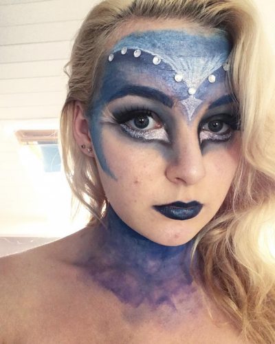 Mermaid-inspired makeup for a production