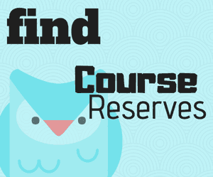 A blue howl being the symbol of a course reserves search system