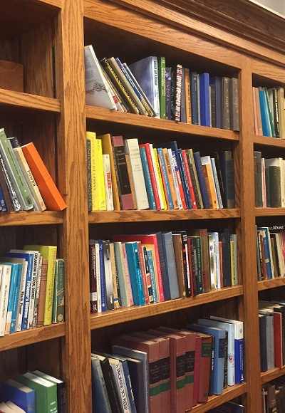 Shelves filled with books