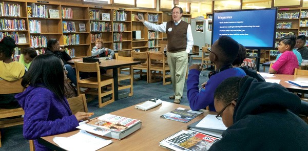 Media literacy workshop in a library