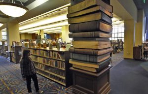 Books stocked in a public library