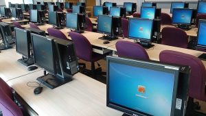 Computers in a computer lab
