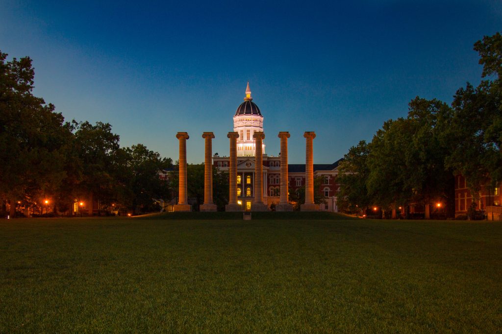 The night view of University of Missouri