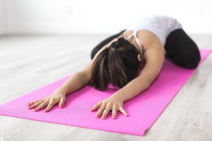 A woman doing yoga