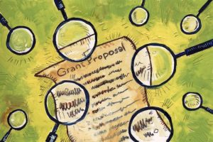 magnifying glasses for a grant proposal