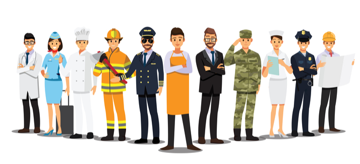 Avatar set of people in various professions