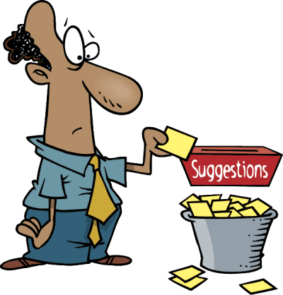 Making a suggestion cartoon graphic