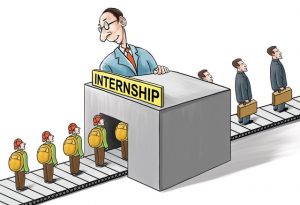 Cartoonish image showing how people groom after internships