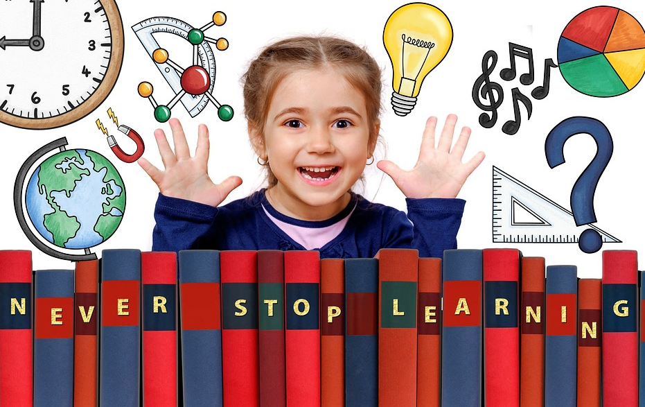 kid with books