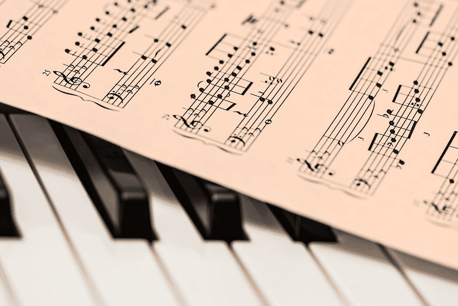 piano and music sheet