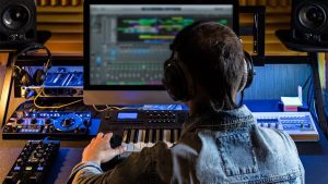A music producer in studio