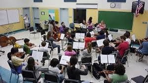 students enjoying the music class