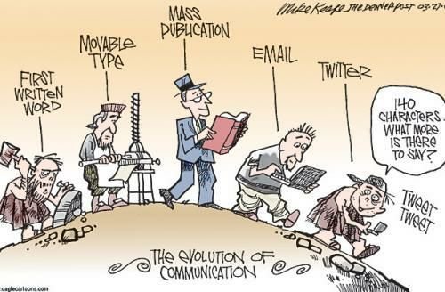 An image showing the evolution of Mass Communication