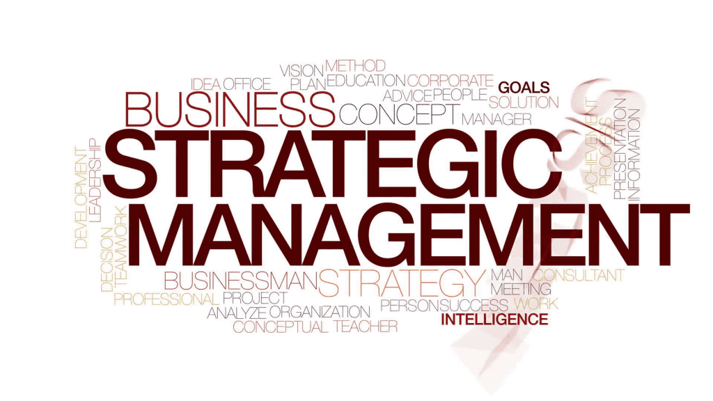 A word cloud about Strategic Management model