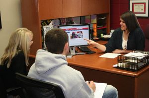 Student admission coordinator helping students with admission process