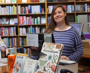 A student bookstore keeper