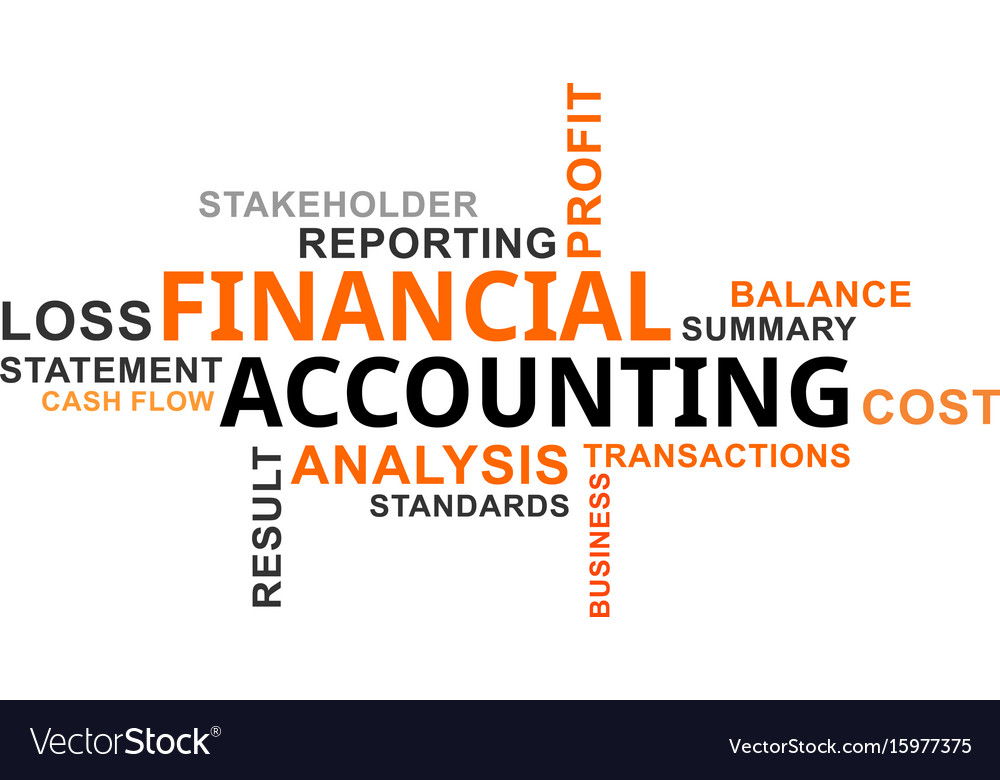 word cloud of financial accounting related terms