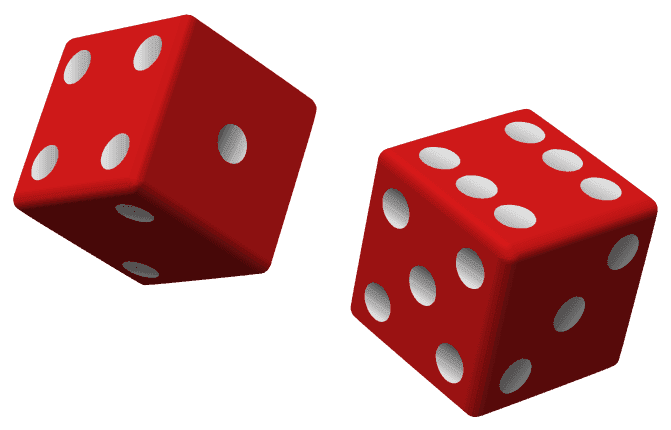 picture of two dice being rolled