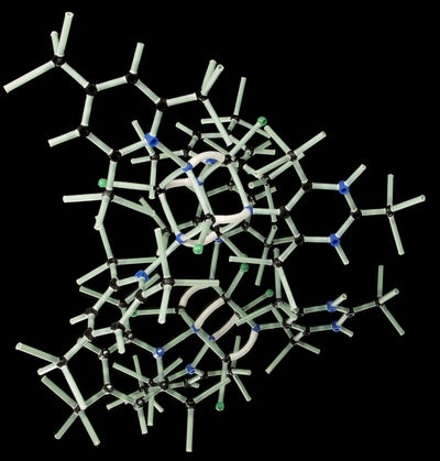Hexagonal arrangement of a chemical compound