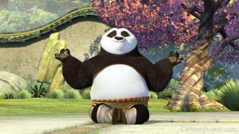 Po from Kung Fu panda, practicing his meditation skills.