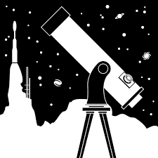 This image is a generalized picture of a telescope observing the stars in the night sky. 
