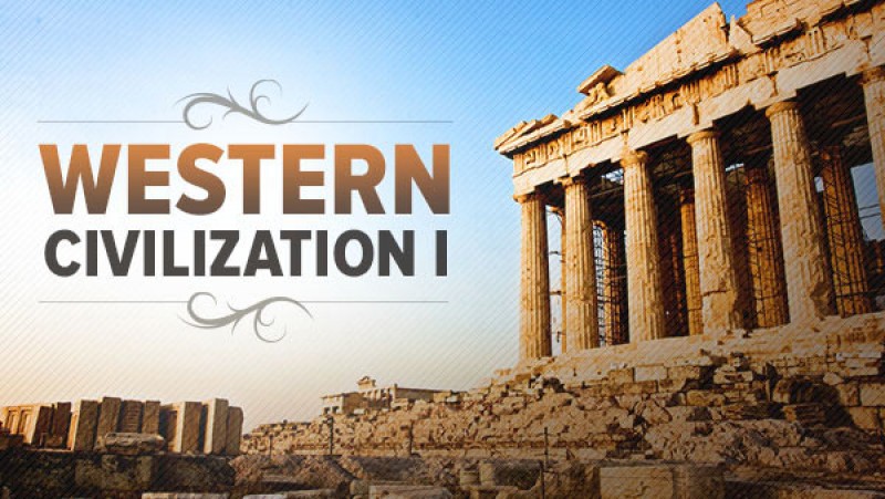 A poster written WESTERN CIVILIZATION