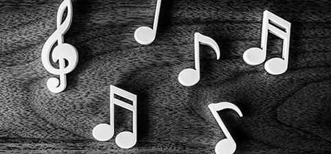 A computer-generated image of music notes