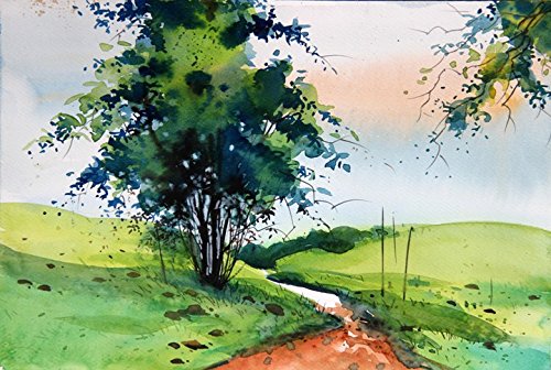 A painting made from watercolor