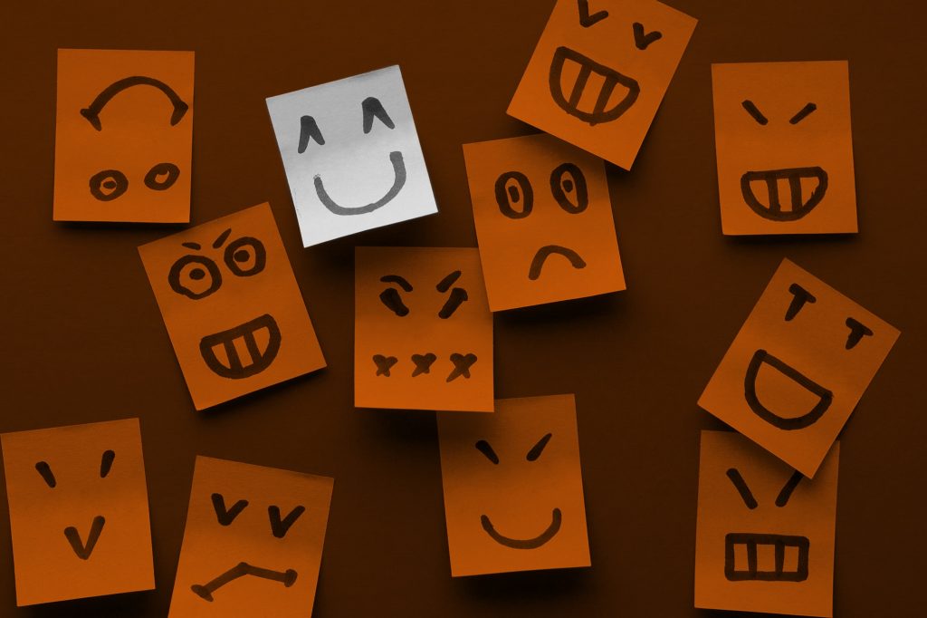 sticky notes with happy positive faces