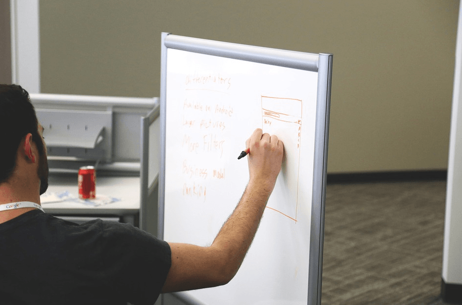 team leader writing concept on white board