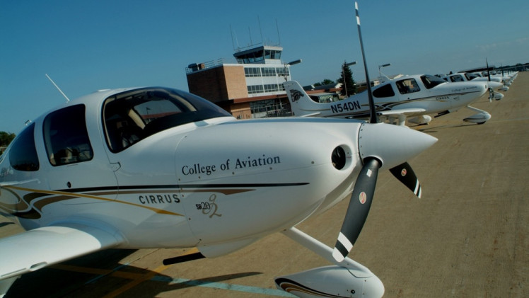 A sample aircraft at Western Michigan University.