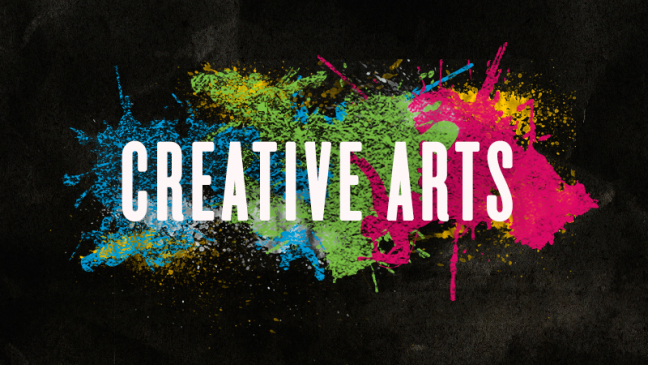 A poster written CREATIVE ARTS