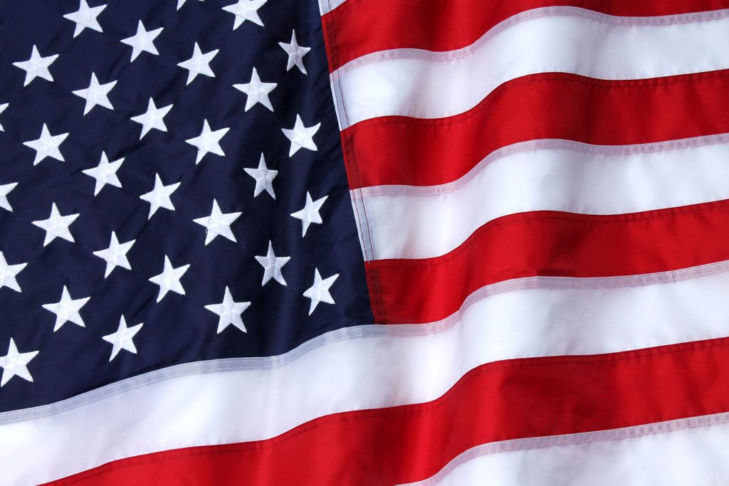 close up of the american flag