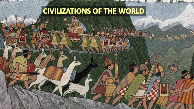 A poster written CIVILIZATIONS OF THE WORLD