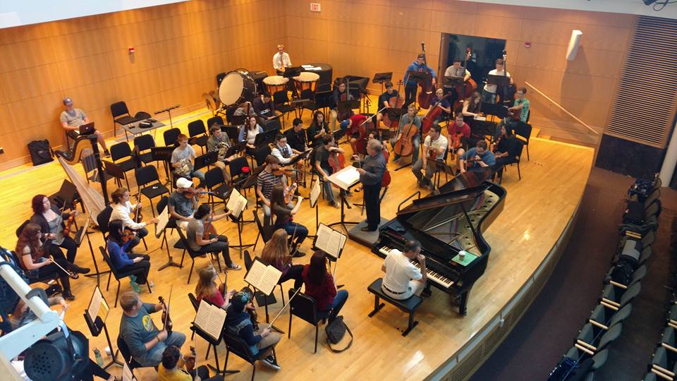 the orchestra practicing in the Ophelia Parrish
