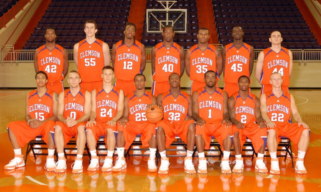 Team photo of the Clemson Men's Basketball Team