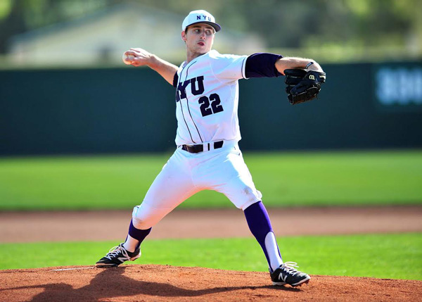 A baseball player ready to pitch