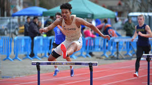a man running and jumping