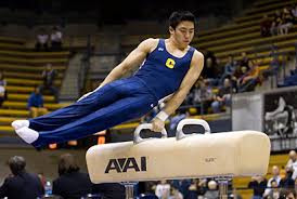 a gymnastic student on the beam