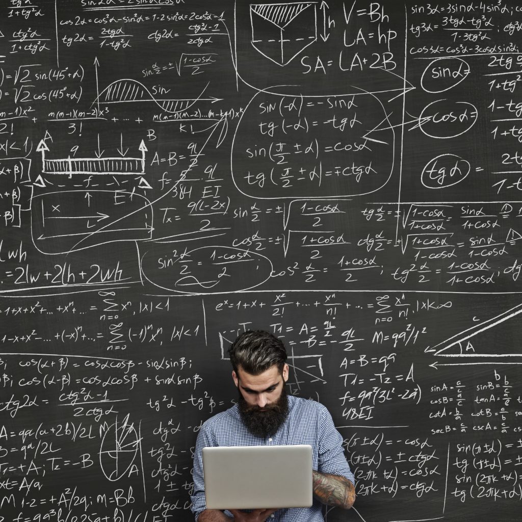 Student doing homework for mathematics.
